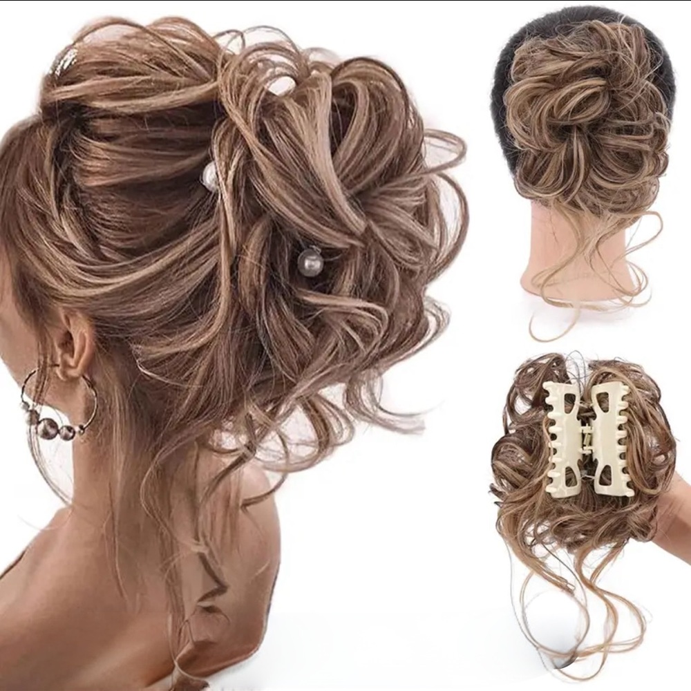 Hair Extension Claw Clip Light Golden Brown NEW